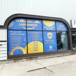 Perforated window graphic